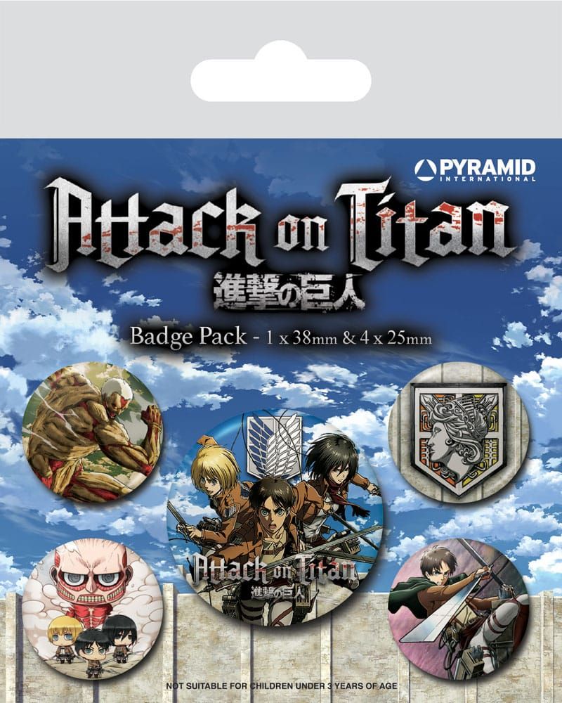 Attack on Titan Pin-Back Buttons 5-Pack Season 3 Pyramid International