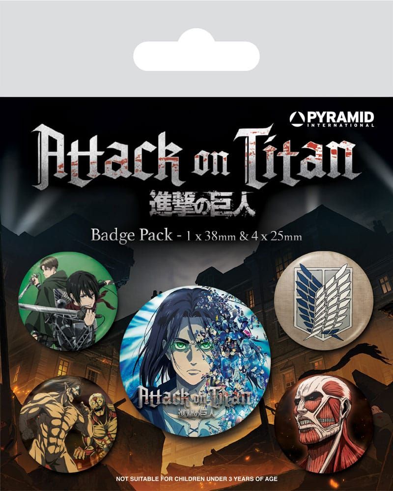 Attack on Titan Pin-Back Buttons 5-Pack Season 4 Pyramid International