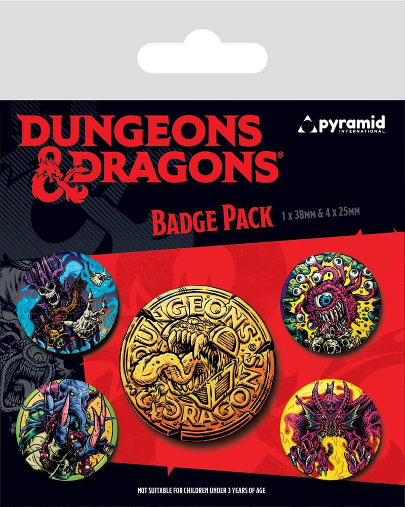 Dungeons & Dragons Pin-Back Buttons 5-Pack Beastly Pyramid International