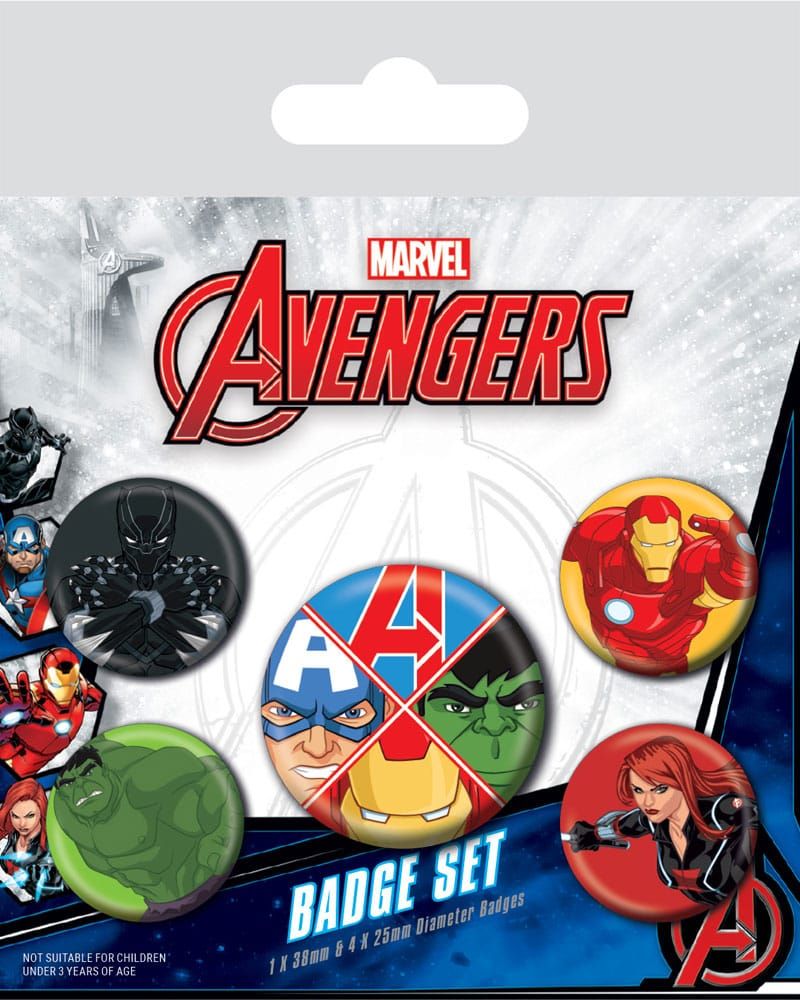 Marvel Pin-Back Buttons 5-Pack Avengers Assemble Pyramid International