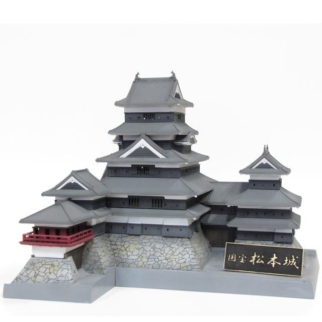 Original Illustration Plastic Kit National treasure Matsumoto Castle (third-run) 18 cm Plum