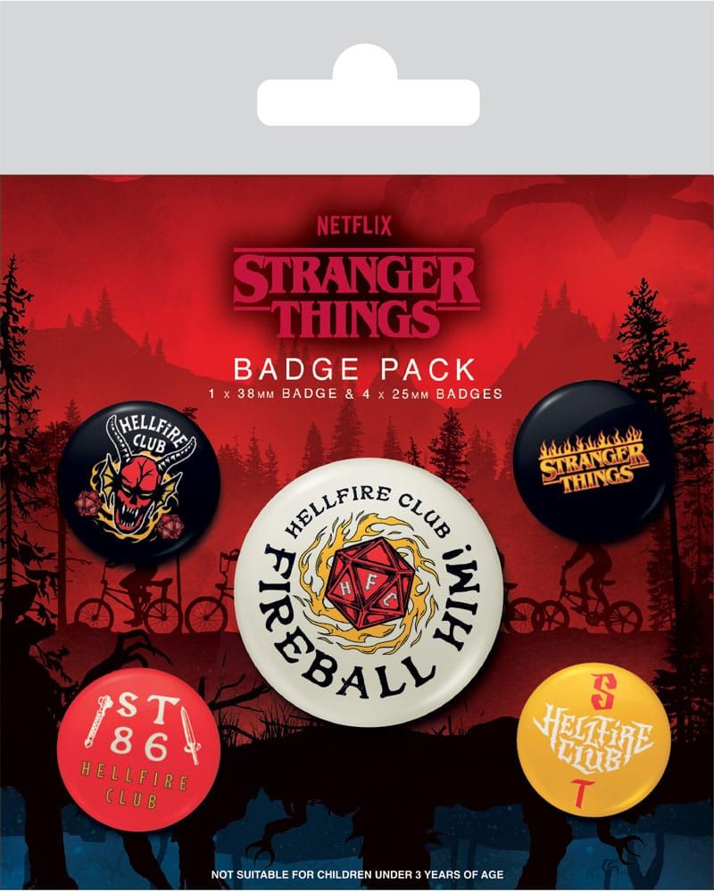 Stranger Things 4 Pin-Back Buttons 5-Pack Hellfire Club Pyramid International