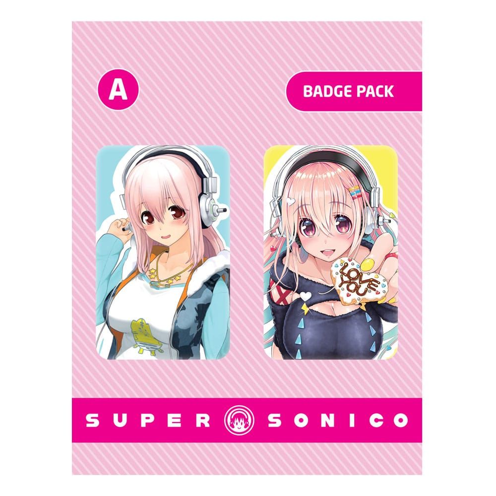 Super Sonico Pin Placky 2-Pack Set A POPbuddies