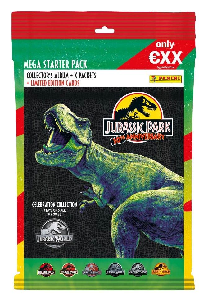 Jurassic Park 30th Anniversary Trading Karty Celebration Kolekce Starter Pack Německá Verze Panini