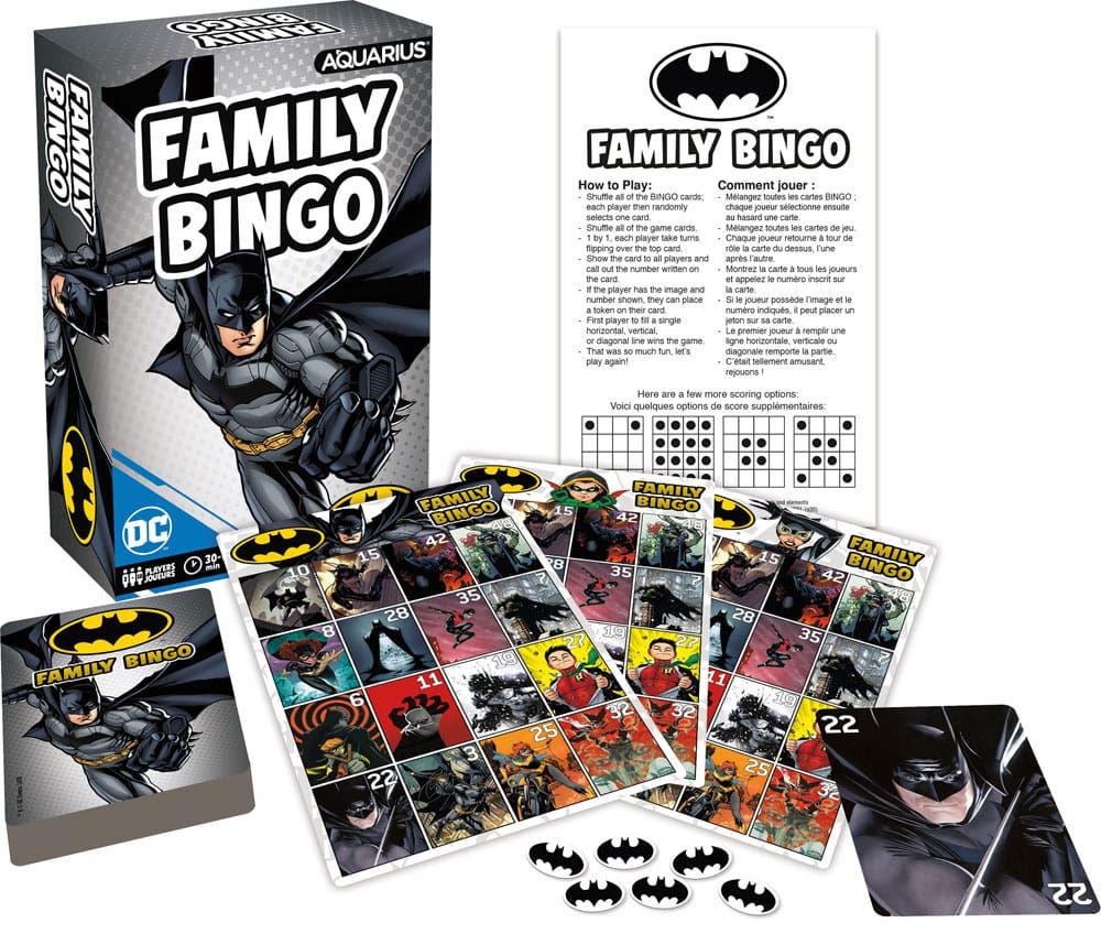 DC Comics Board Game Family Bingo Batman Anglická Verze Aquarius