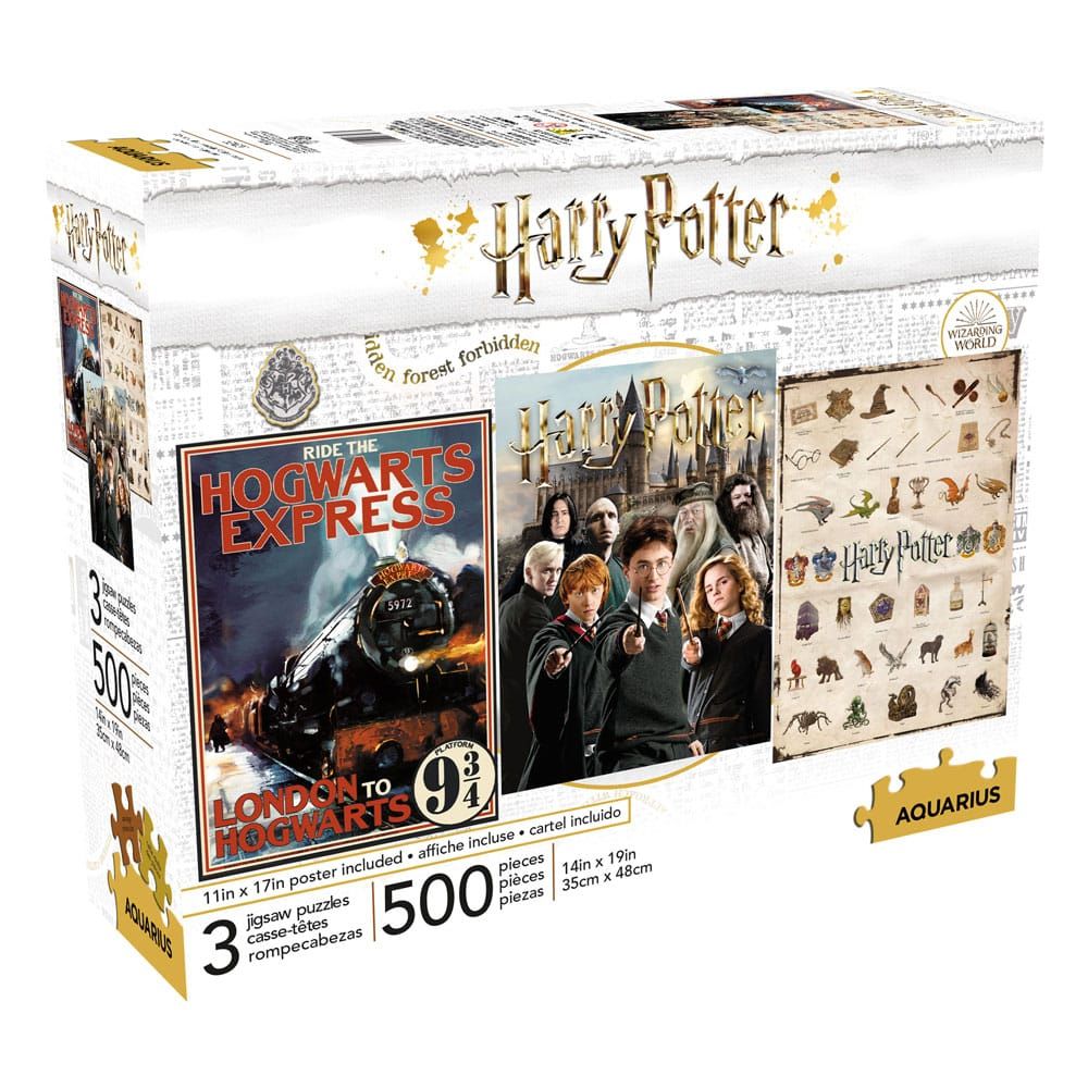 Harry Potter Jigsaw Puzzle Movie Plakát 3-Pack (500 pieces) Aquarius