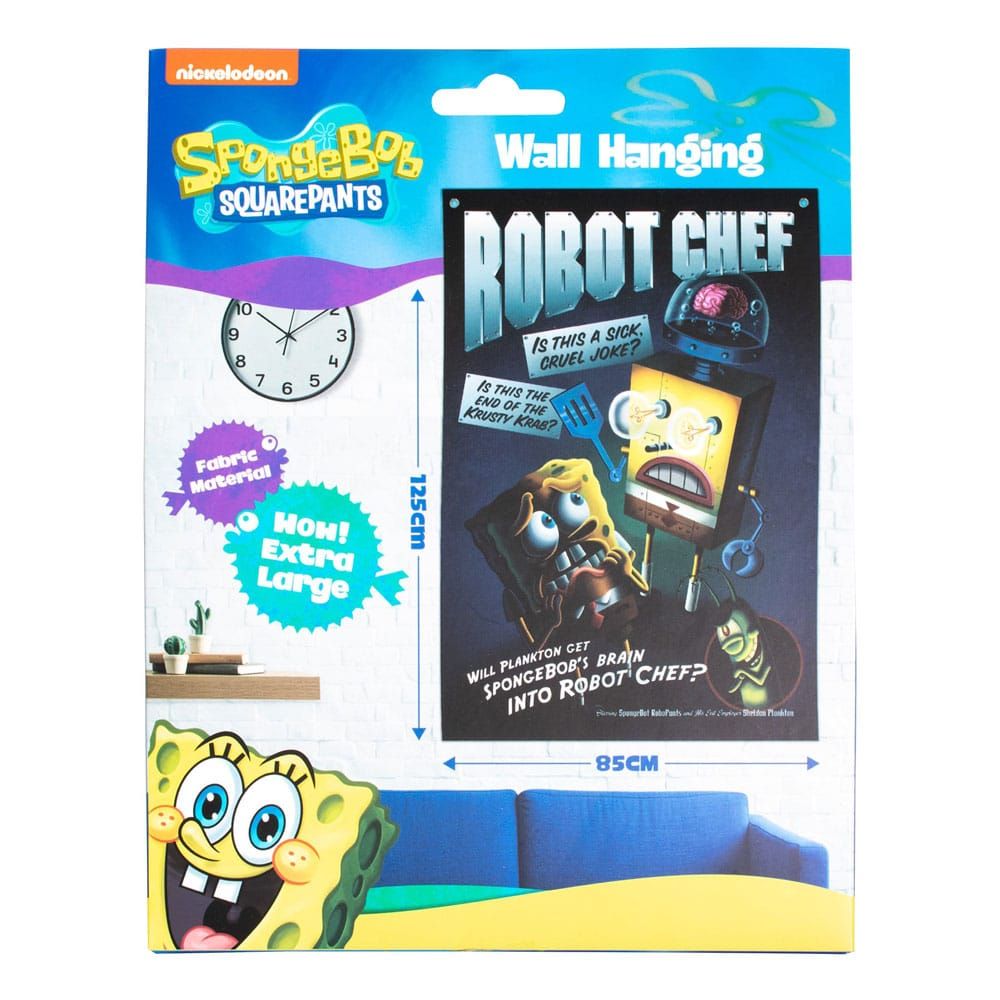 SpongeBob SquarePants Nástěnná Dekorace Vlajka Robot Chef 125 x 85 cm Blue Sky Studios