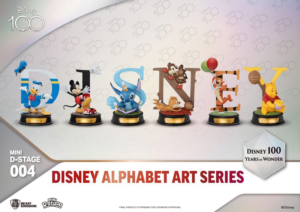 Disney Mini Diorama Stage Sochy 6-pack 100 Years of Wonder-Disney Alphabet Art 10 cm Beast Kingdom Toys