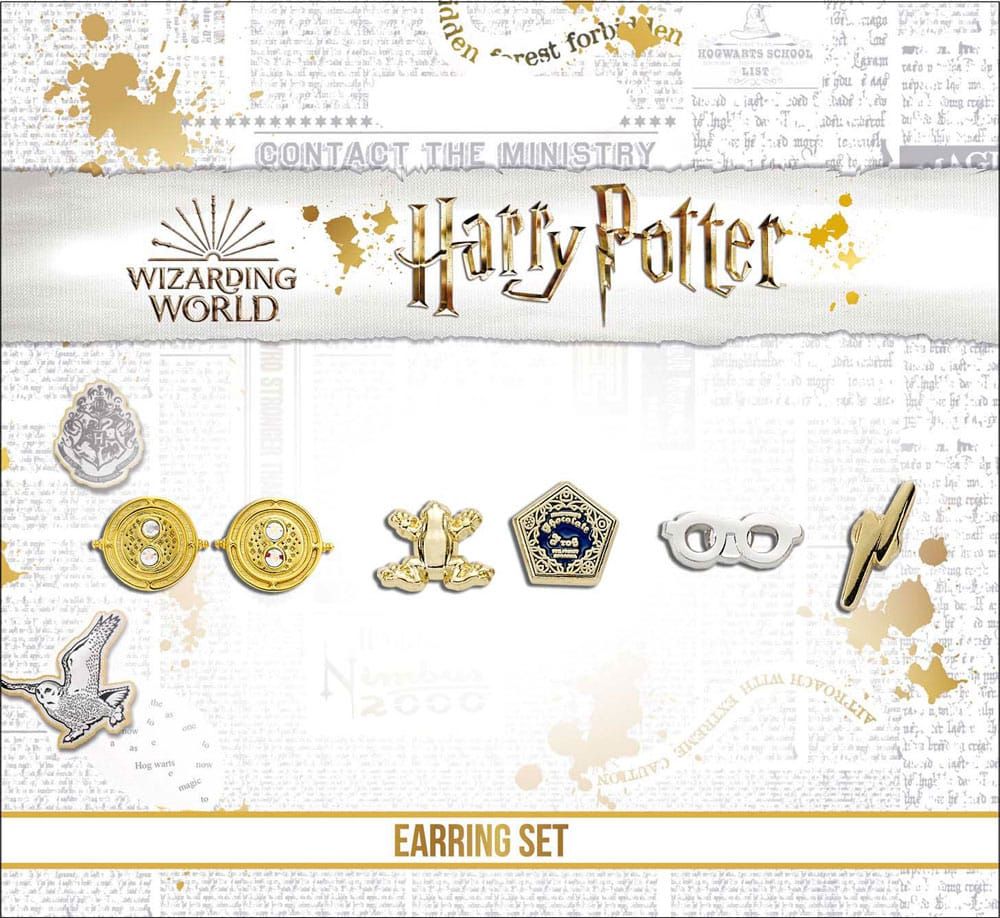 Harry Potter Naušnice 3-Pack Time Turner/Chocolate Frog/Glasses & Lightning Bolt (Silver plated) Carat Shop, The