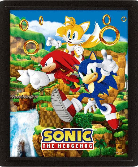 Sonic The Hedgehog 3D Lenticular Plakát Catching Rings 26 x 20 cm Pyramid International