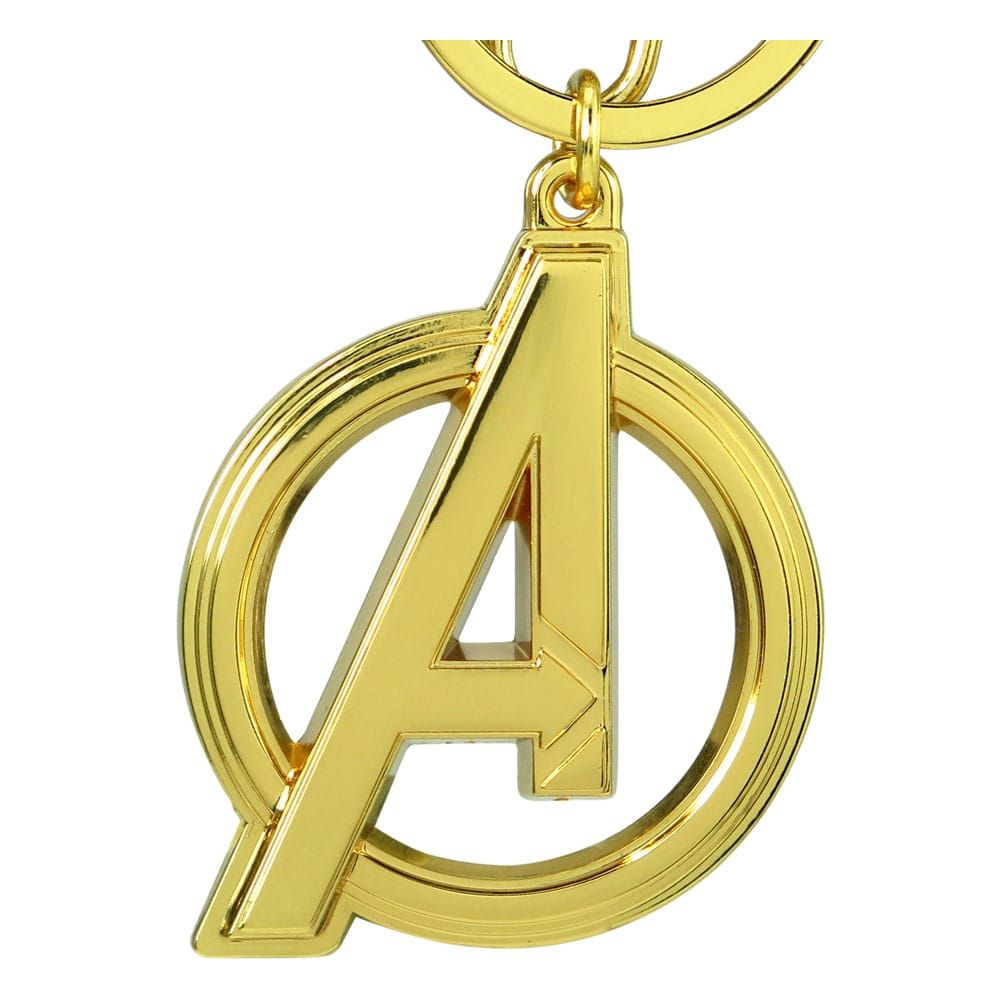 Marvel Metal Keychain Avengers Classic A Logo Gold Colored Monogram Int.