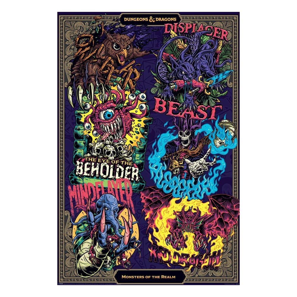 Dungeons & Dragons Plakát Pack Monsters of the Realm 61 x 91 cm (4) Pyramid International
