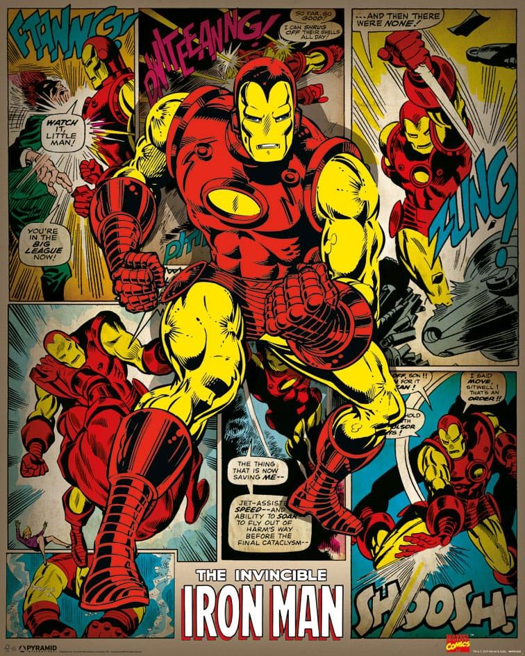 Marvel Comics Plakát Pack Iron Man Retro 40 x 50 cm (4) Pyramid International