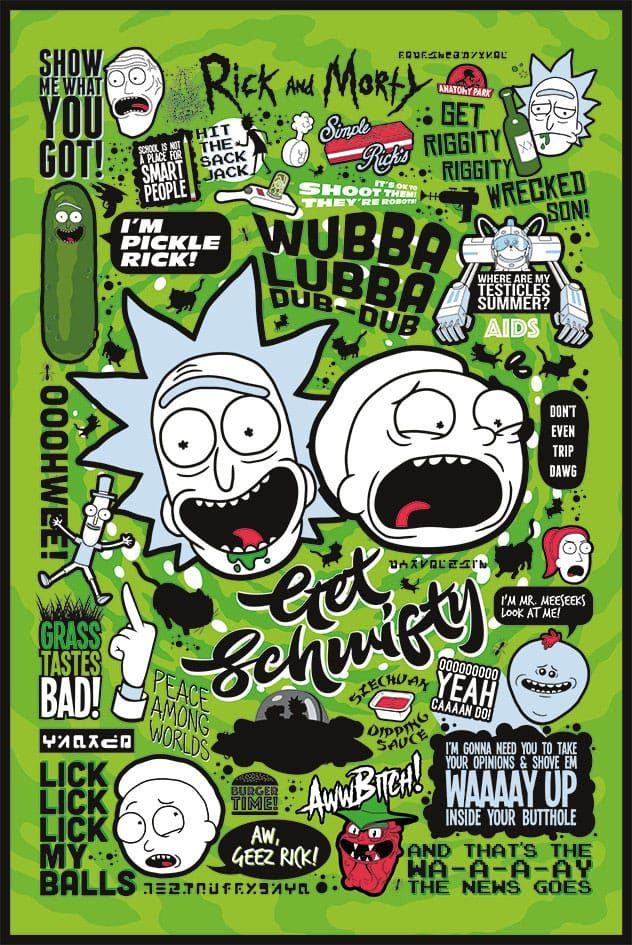 Rick and Morty Plakát Pack Quotes 61 x 91 cm (4) Pyramid International