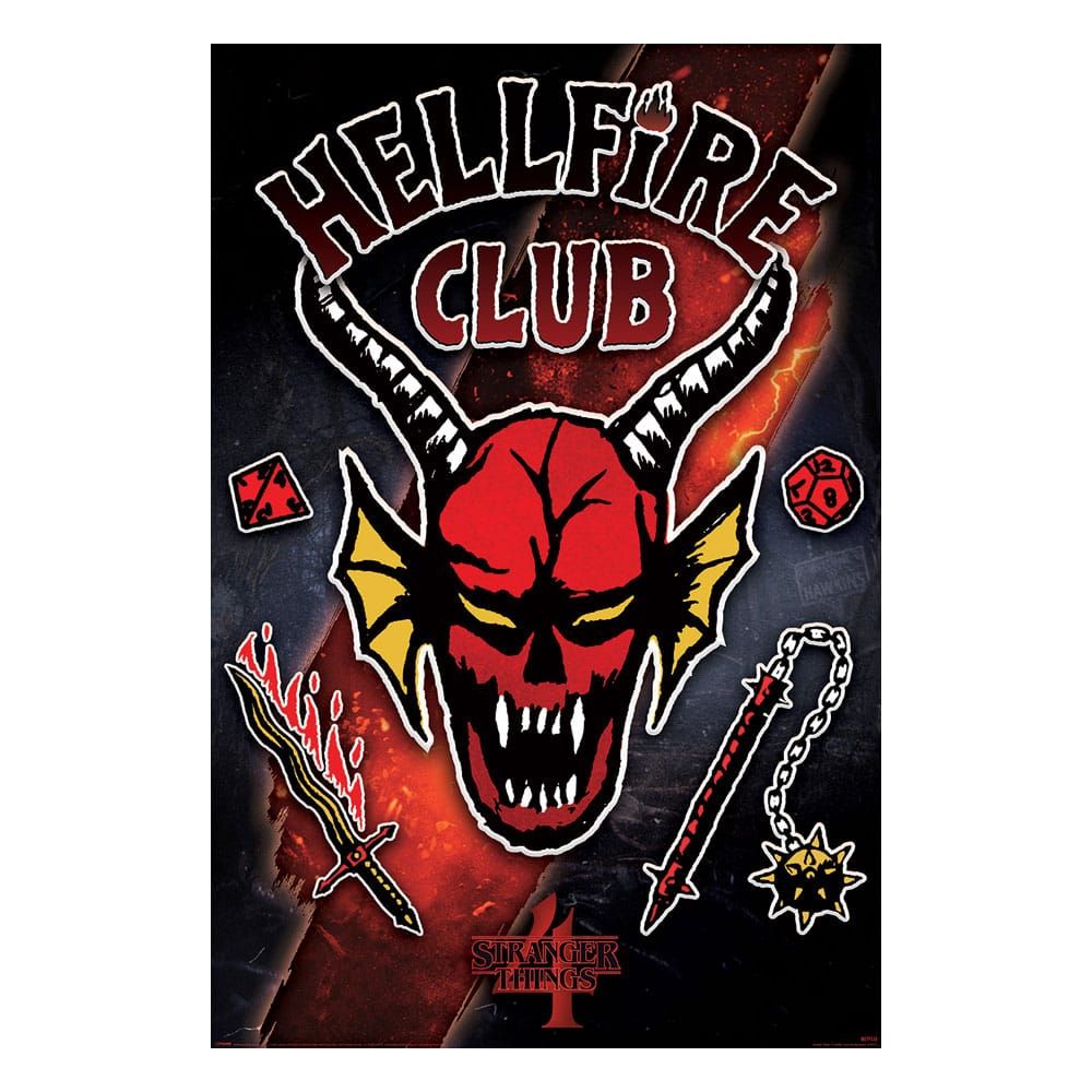 Stranger Things 4 Plakát Pack Hellfire Club Emblem Rift 61 x 91 cm (4) Pyramid International