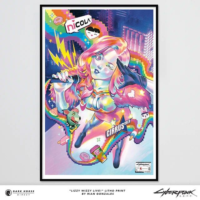 Cyberpunk 2077 Art Print Lizzy Wizzy Live! Limited Edition 60 x 90 cm Dark Horse