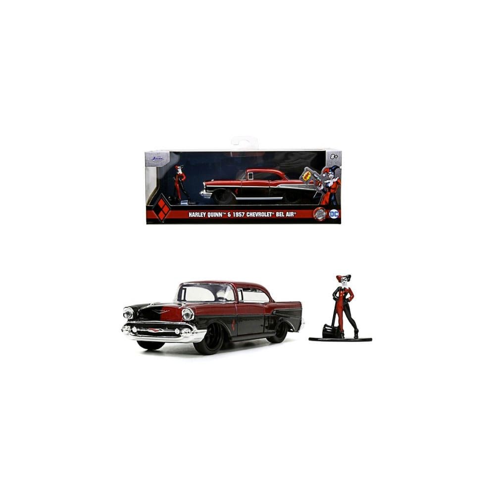 DC Comics Kov. Models 1/32 Harley Quinn 1957 Chevy Bel Air Display (6) Jada Toys