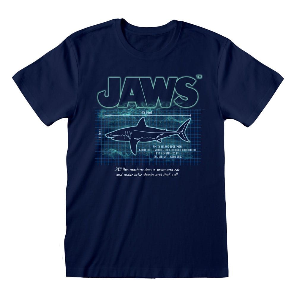 Jaws Tričko Great White Info Velikost XL Heroes Inc