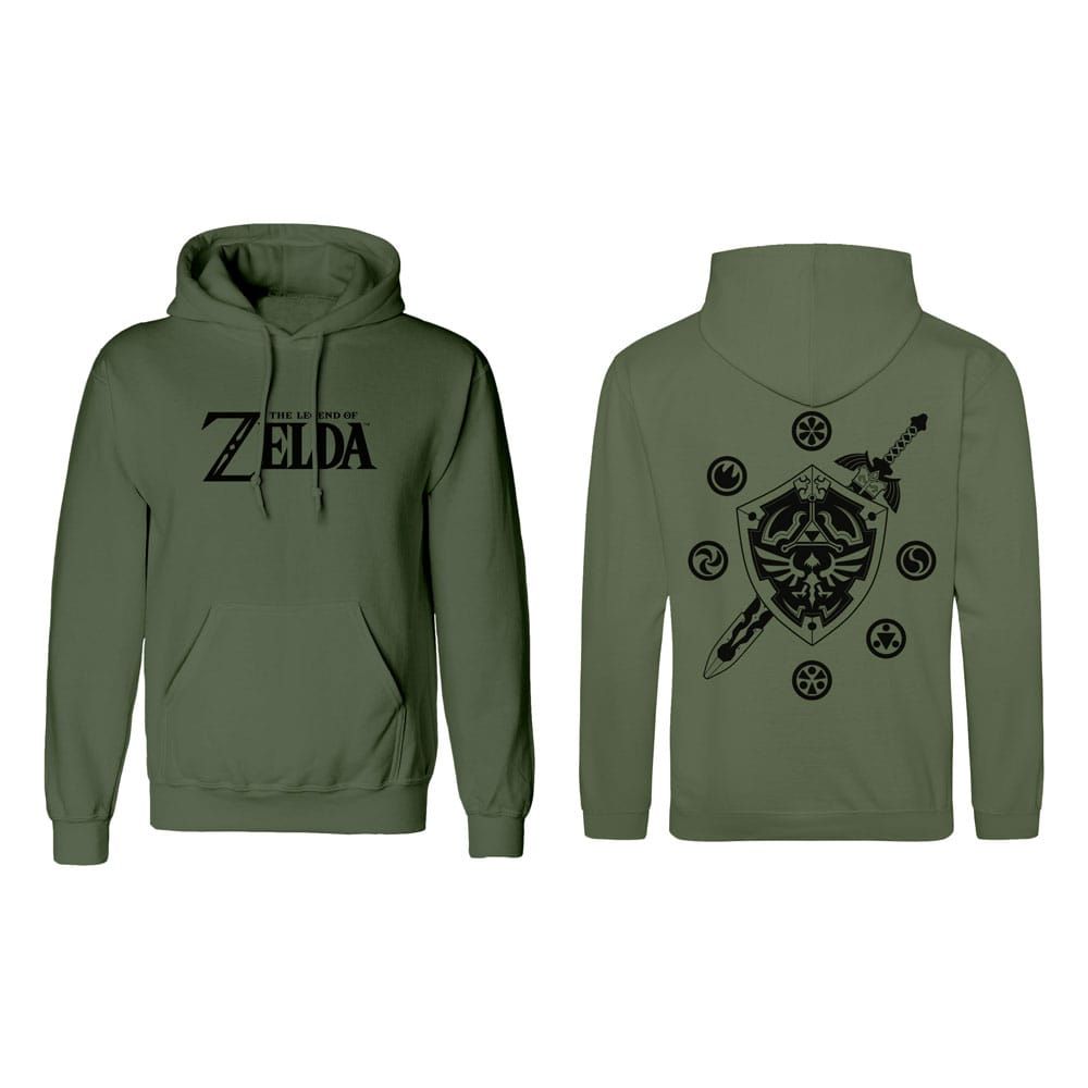 The Legend of Zelda Hooded Mikina Logo And Shield Velikost M Heroes Inc