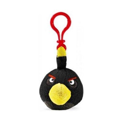 Angry Birds plyšový přívěšek na klíče Black Bird 6 cm Commonwealth