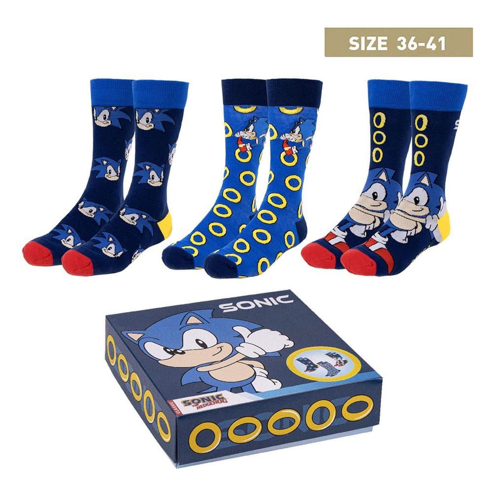 Sonic the Hedgehog Ponožky 3-Pack Sonic 35-41 Cerdá