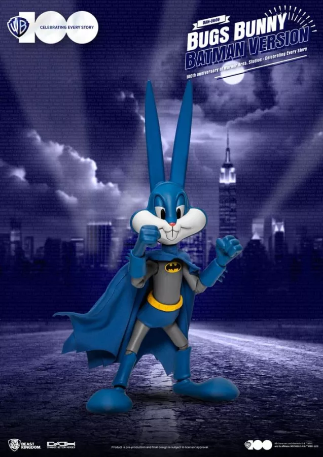 Warner Brothers Dynamic 8ction Heroes Akční Figure 1/9 100th Anniversary of Warner Bros. Studios Bugs Bunny Batman Ver. 17 cm Beast Kingdom Toys