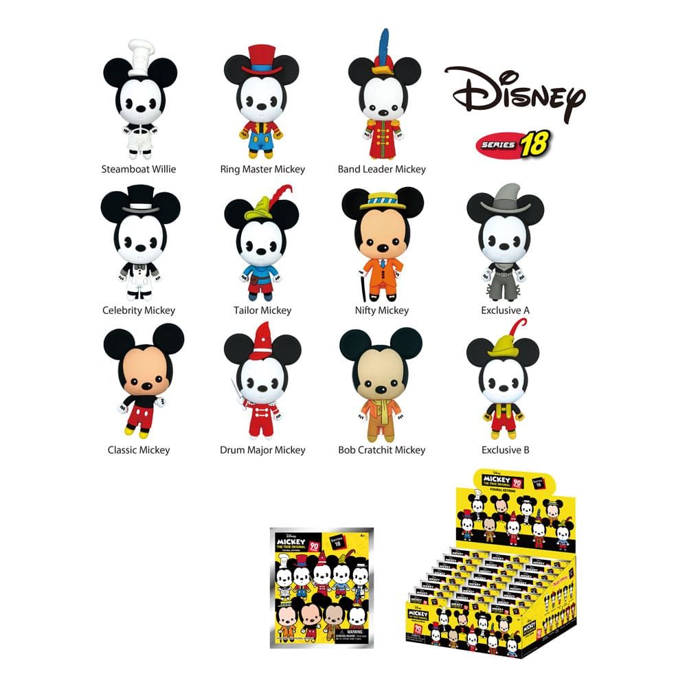 Disney PVC Bag Clips Mickey Through the Year Series 18 Display (24) Monogram Int.