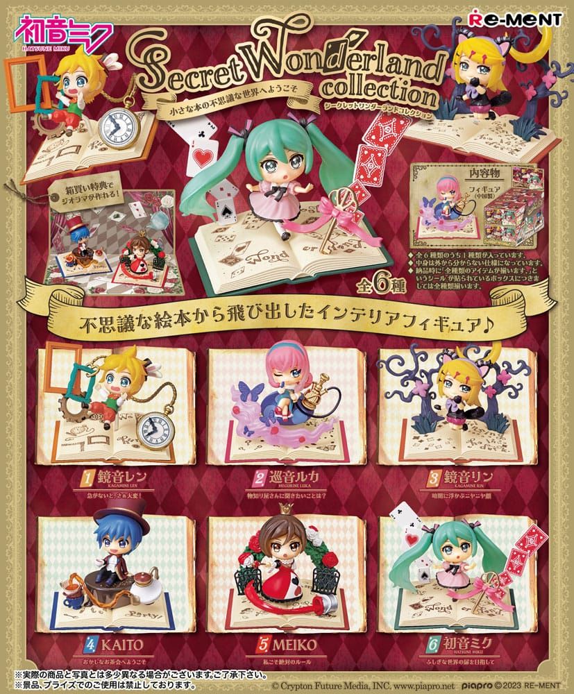 Hatsune Miku Mini Figures 6 cm Secret Wonderland Kolekce Display (6) Re-Ment