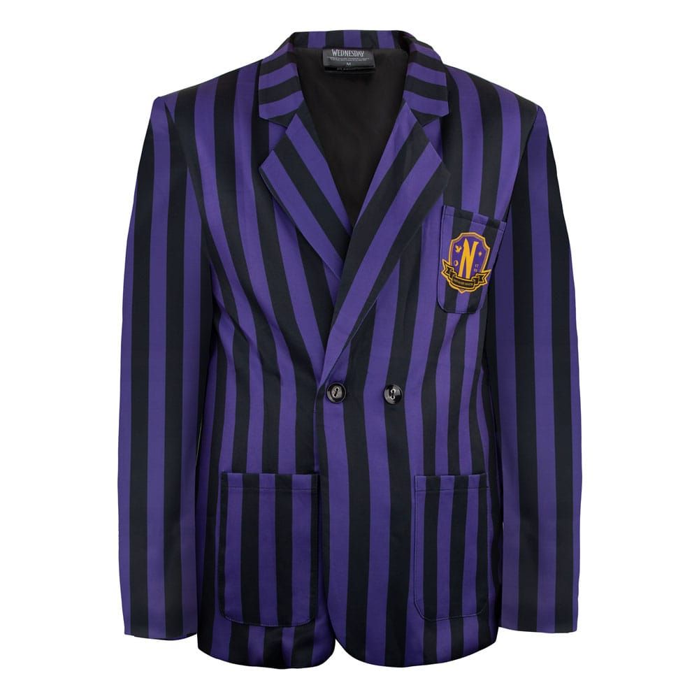 Wednesday Bunda Nevermore Academy Purple Striped Blazer Velikost S Cinereplicas