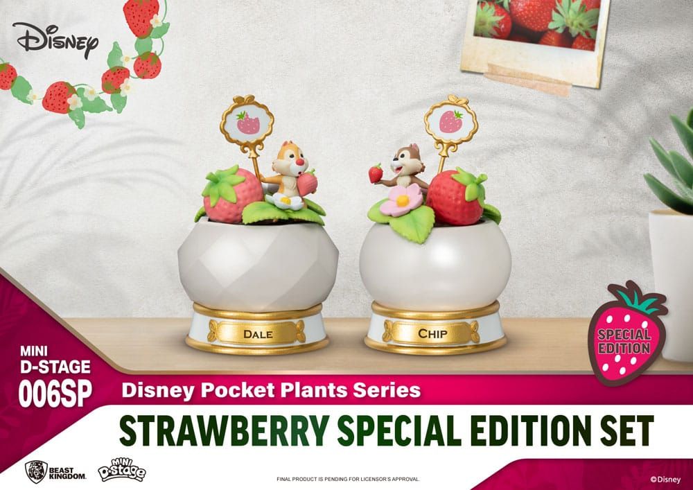 Disney Mini Diorama Stage Sochy Pocket Plants Series Strawberry Special Edition Set 12 cm Beast Kingdom Toys