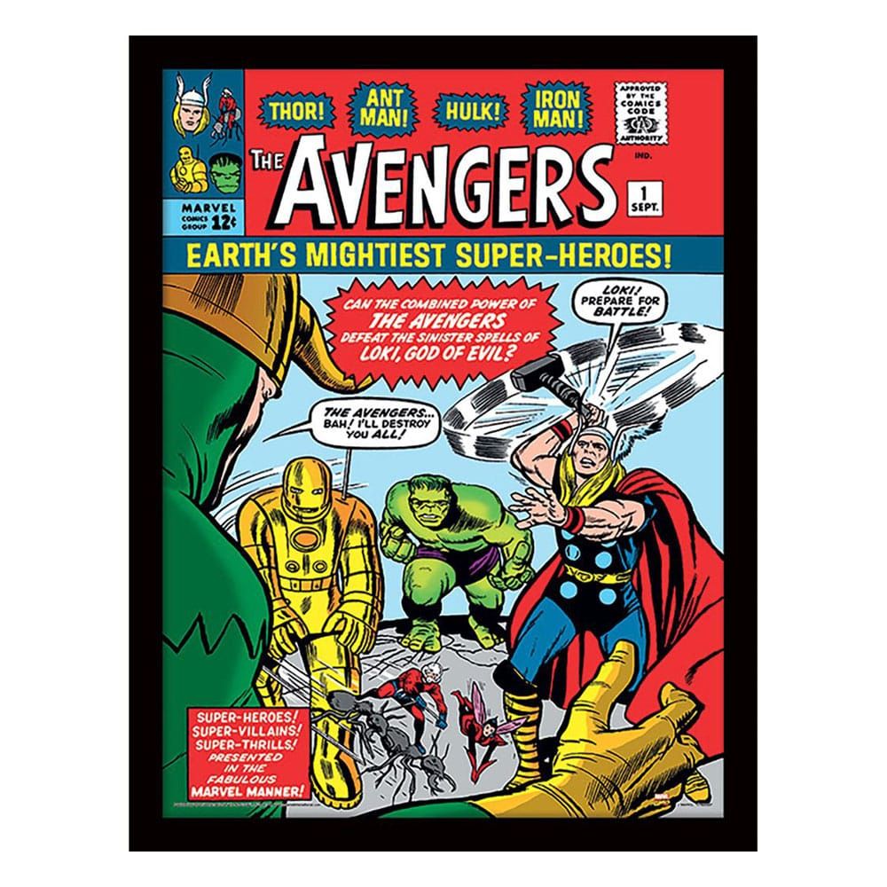 Marvel Collector Print Zarámovaný Plakát Avangers vs. Loki Comic Pyramid International