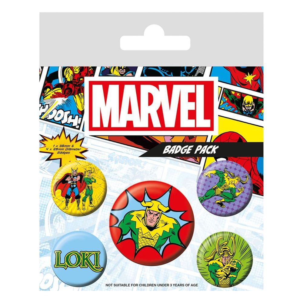 Marvel Pin-Back Buttons 5-Pack Loki Comic Pyramid International