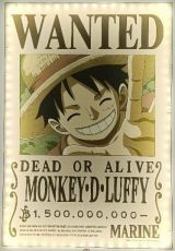 One Piece LED Nástěnná Dekorace Lampa Light Wanted Luffy 30 cm