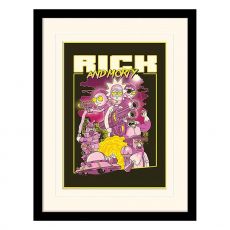 Rick and Morty Collector Print Zarámovaný Plakát 80s Akční Movie (white background)