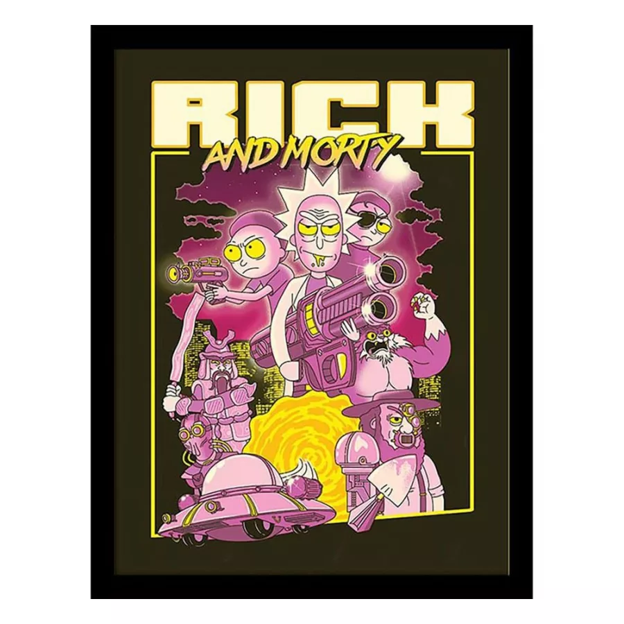 Rick and Morty Collector Print Zarámovaný Plakát 80s Akční Movie Pyramid International