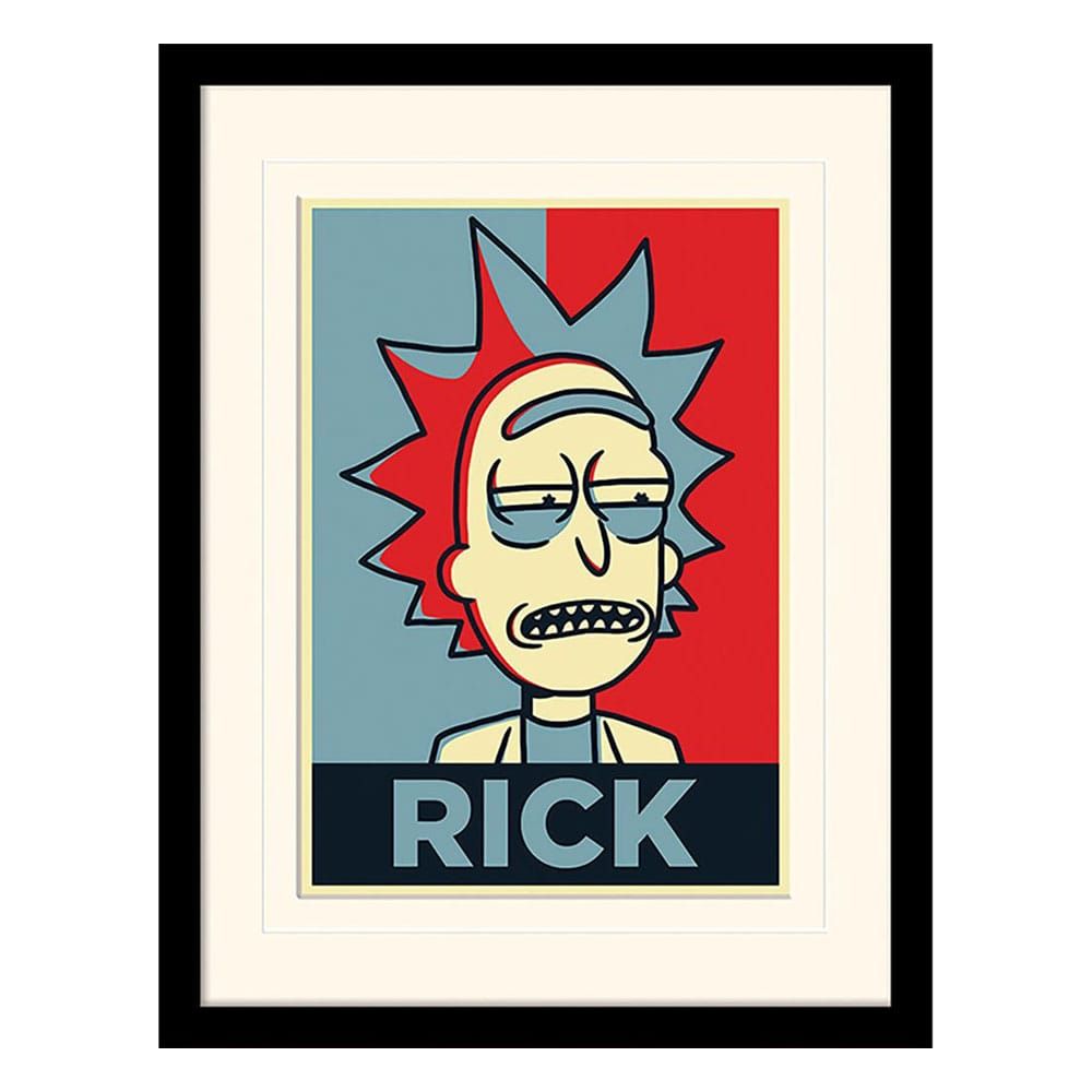 Rick and Morty Collector Print Zarámovaný Plakát Rick Campaign (white background) Pyramid International