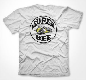 Bílé pánské tričko s potiskem Dodge Super Bee Licenced