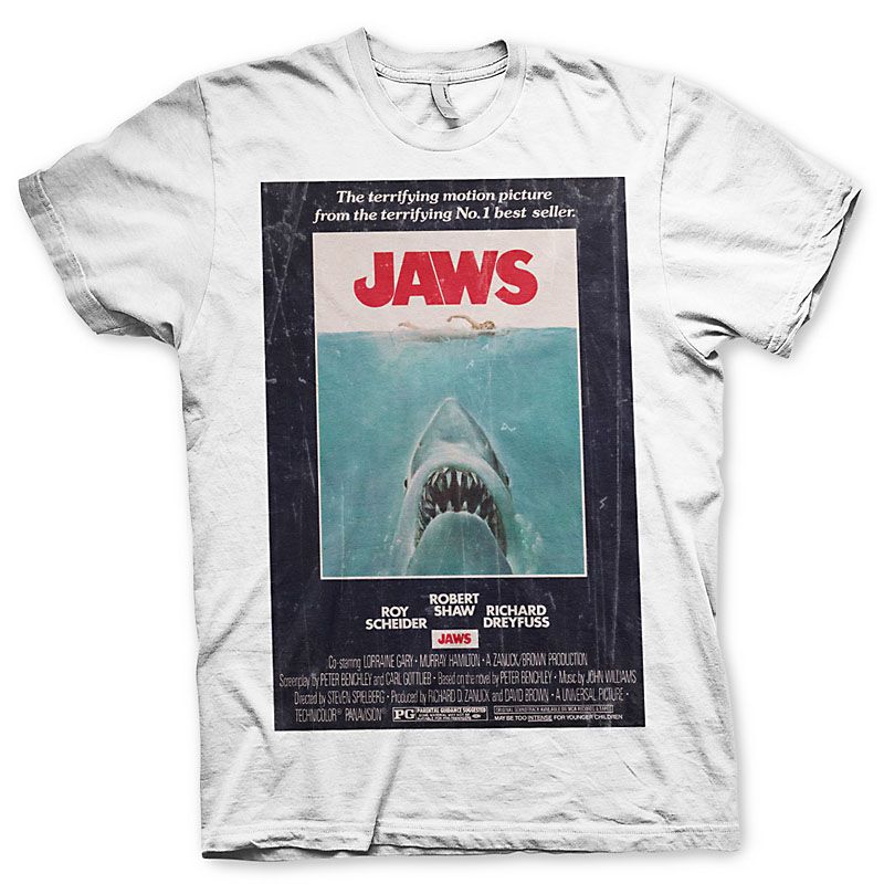 Čelisti pánské tričko s potiskem Jaws Vintage Original Poster Licenced