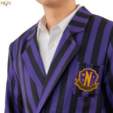Wednesday Bunda Nevermore Academy Purple Striped Blazer Velikost S Cinereplicas