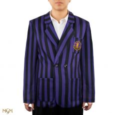 Wednesday Bunda Nevermore Academy Purple Striped Blazer Velikost M Cinereplicas