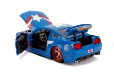 Marvel Hollywood Rides Kov. Model 1/24 2006 Ford Mustang GT with Captain America Figure Jada Toys