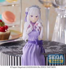 Re:Zero - Starting Life in Another World: Lost in Memories PM Perching PVC Soška Emilia (Dressed-Up Party) 14 cm Sega