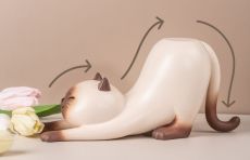 Shitaukeno Neko Figure Siamese Cat 20 cm Shenzhen Mabell Animation Development