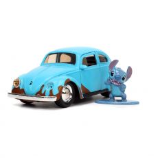 Lilo & Stitch Hollywood Rides Kov. Model 1/32 Blue Volkswagen Beetle with Figure