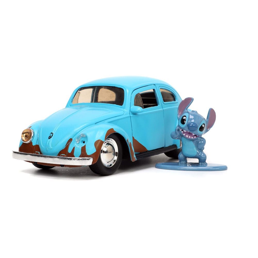 Lilo & Stitch Hollywood Rides Kov. Model 1/32 Blue Volkswagen Beetle with Figure Jada Toys