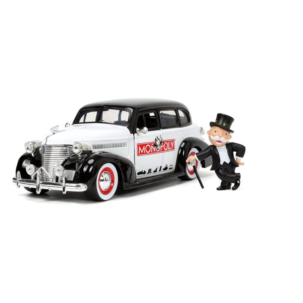 Monopoly Hollywood Rides Kov. Model 1/24 1939 Chevrolet Master Deluxe with Monopoly Figurka Jada Toys