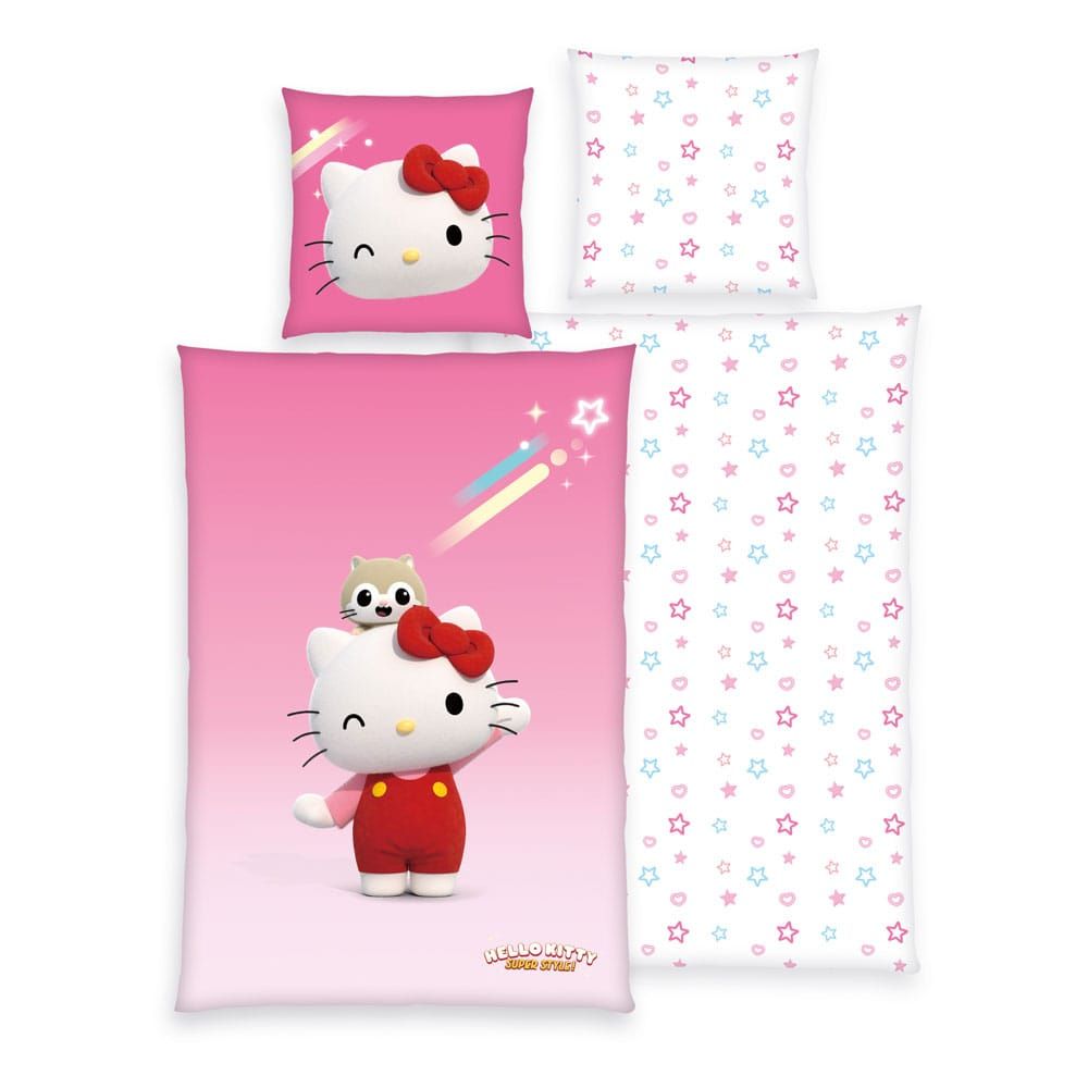 Hello Kitty Povlečení Set Hello Kitty-Super Style 135 x 200 cm / 80 x 80 cm Herding