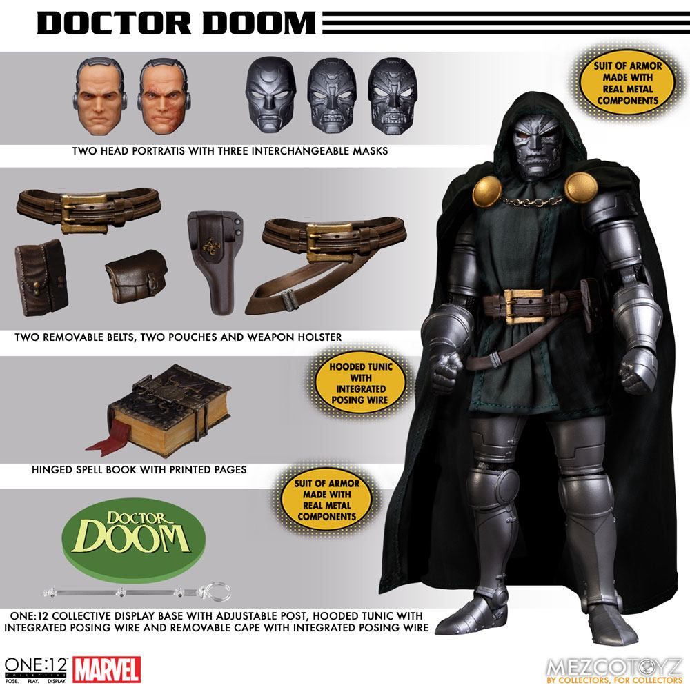 Marvel Akční Figure 1/12 Doctor Doom 17 cm Mezco Toys