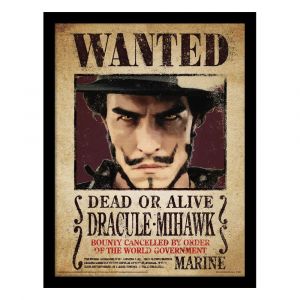 One Piece Collector Print Zarámovaný Plakát Mihawk Wanted