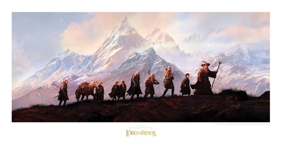 Lord of the Rings Art Print The Fellowship of the Ring: 20th Anniversary 59 x 30 cm Weta Workshop